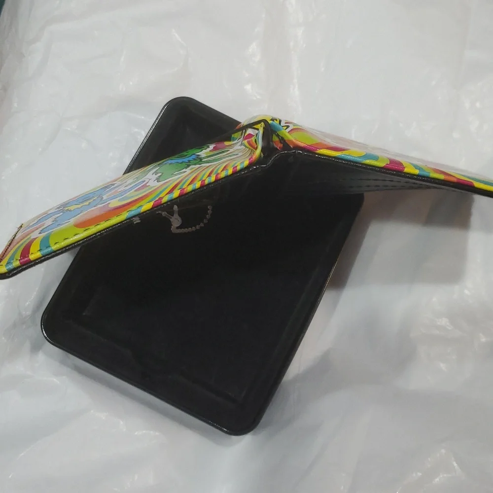 Grateful Dead Dancing Bears Psychedelic Rainbow Print‎ Card case bifold Wallet
